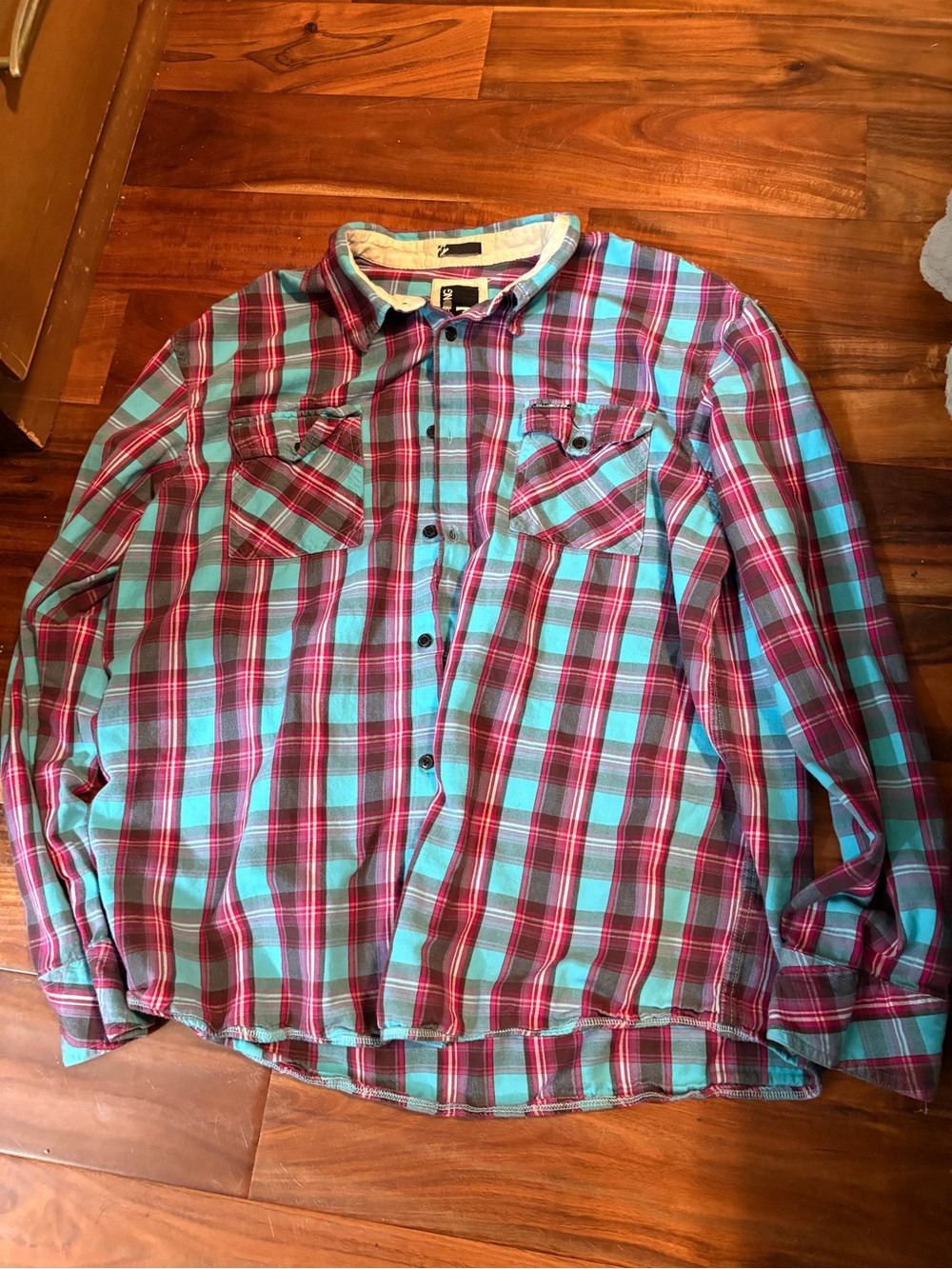 Vintage Billabong Plaid Flannel Button Up Shirt XL Surf Skate Y2K Grunge (0841)